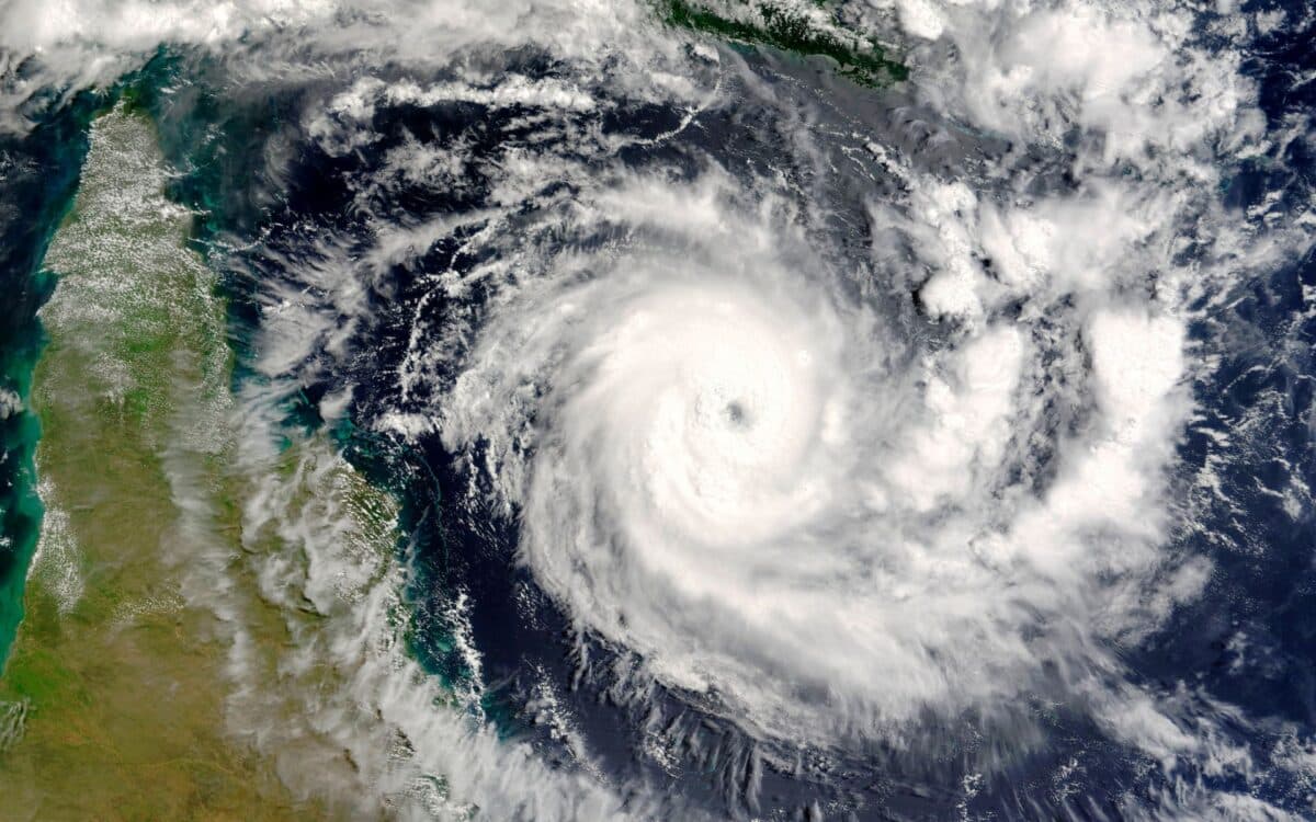 Satellite image of tropical cyclone